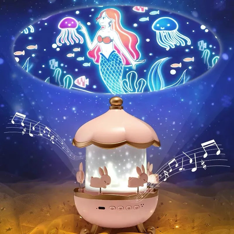 Veilleuse Carrousel Magique – 12 Univers à Projeter